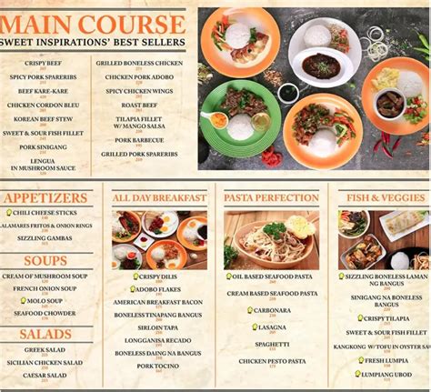 Sweet Inspirations Menu .